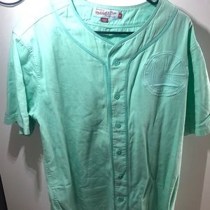 turquoise baseball jersey